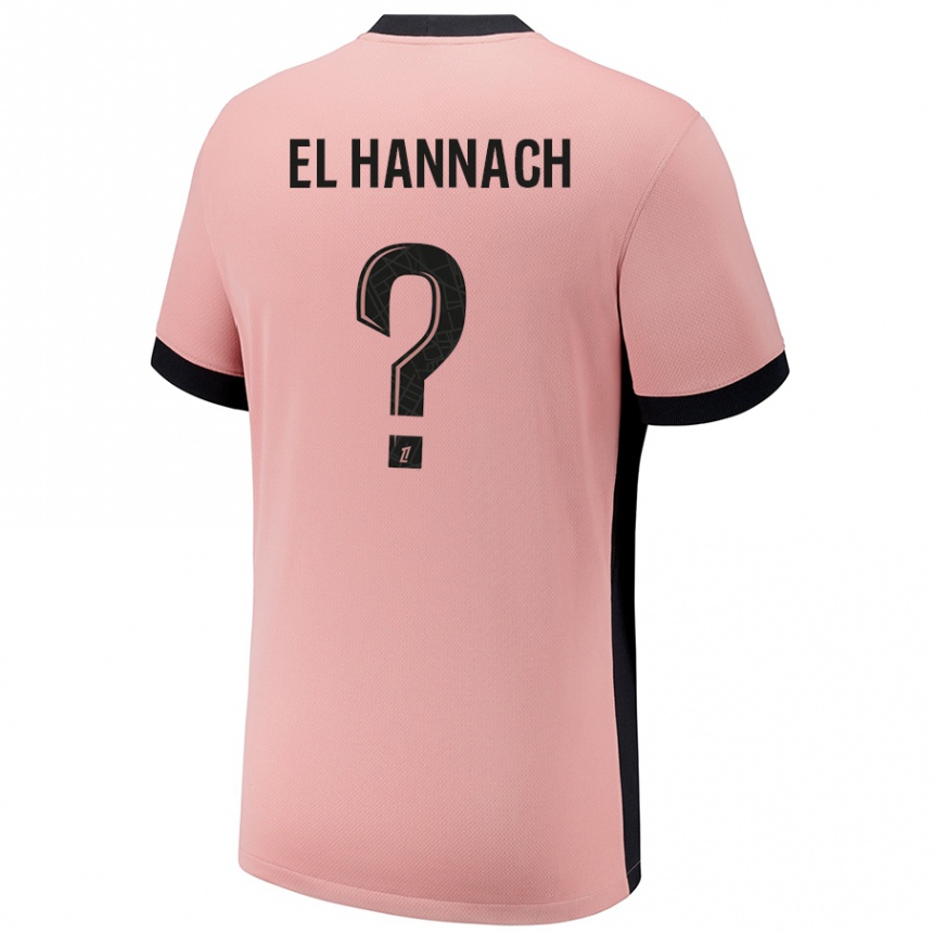 Kids Football Younes El Hannach #0 Rust Pink Third Jersey 2024/25 T-Shirt Uk