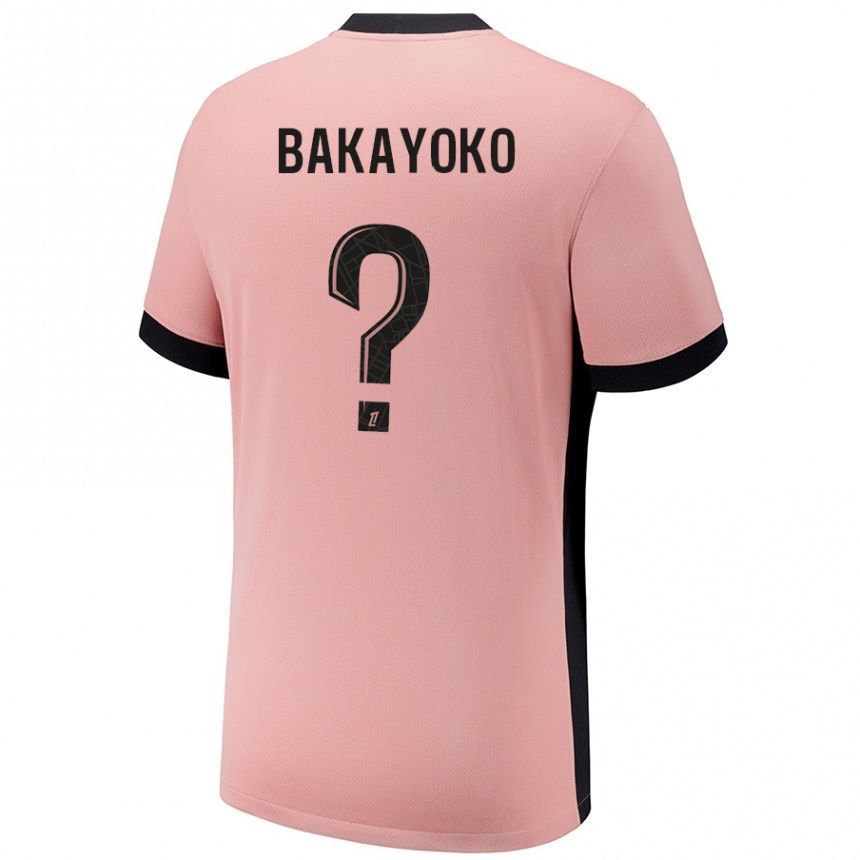 Kids Football Ibrahim Bakayoko #0 Rust Pink Third Jersey 2024/25 T-Shirt Uk