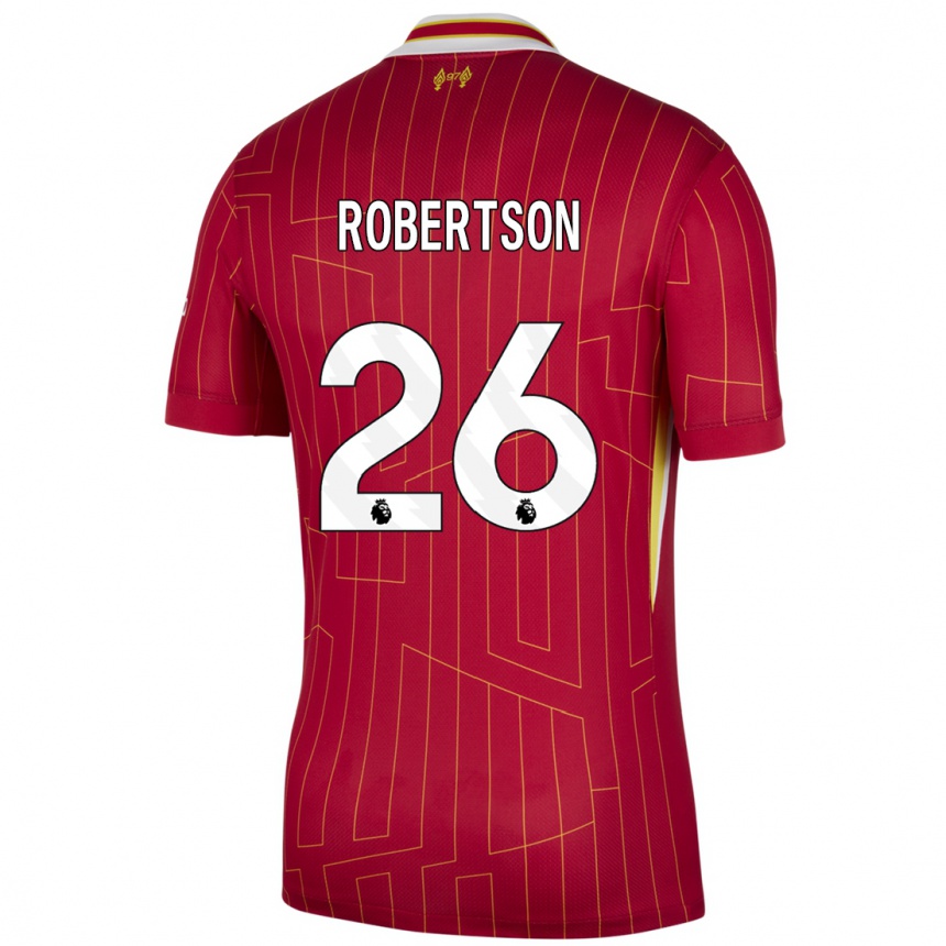 Men Football Andrew Robertson #26 Red Yellow White Home Jersey 2024/25 T-Shirt Uk