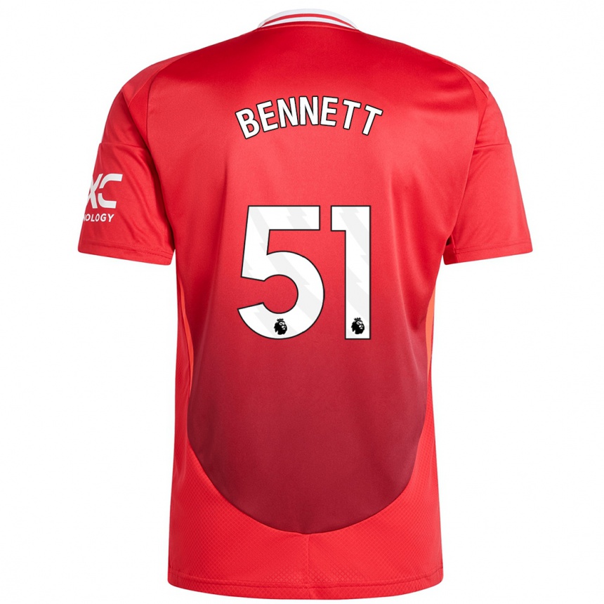 Men Football Rhys Bennett #51 Bright Red Home Jersey 2024/25 T-Shirt Uk