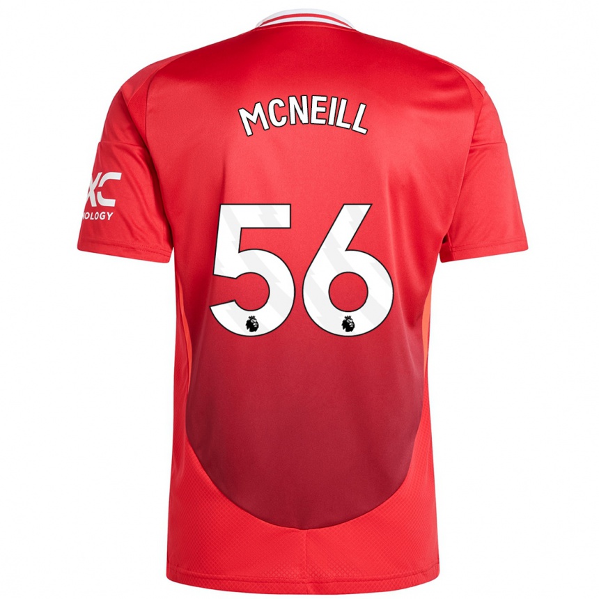 Men Football Charlie Mcneill #56 Bright Red Home Jersey 2024/25 T-Shirt Uk