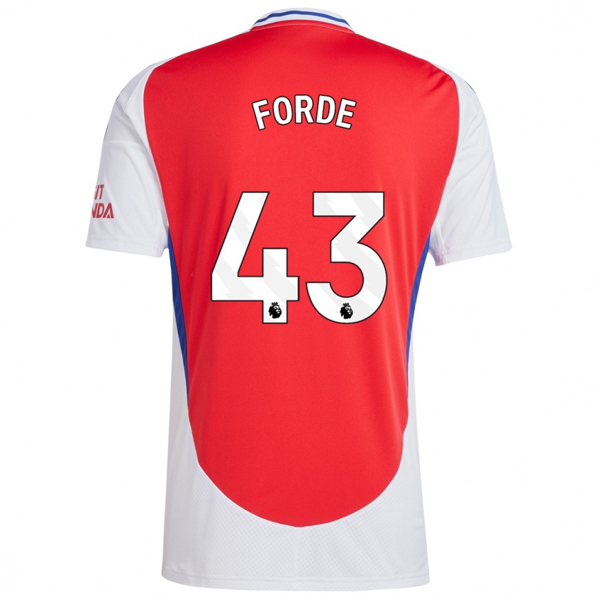 Men Football Romari Forde #43 Red White Home Jersey 2024/25 T-Shirt Uk