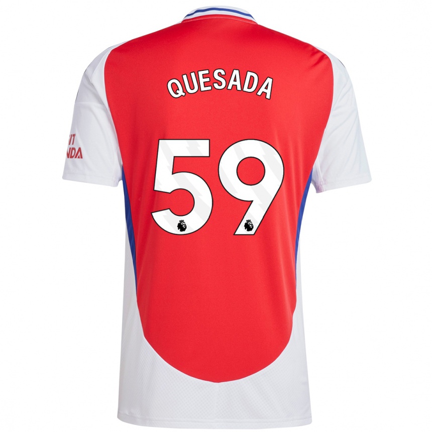 Men Football Elián Quesada #59 Red White Home Jersey 2024/25 T-Shirt Uk