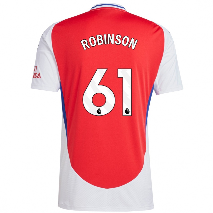 Men Football Josh Robinson #61 Red White Home Jersey 2024/25 T-Shirt Uk