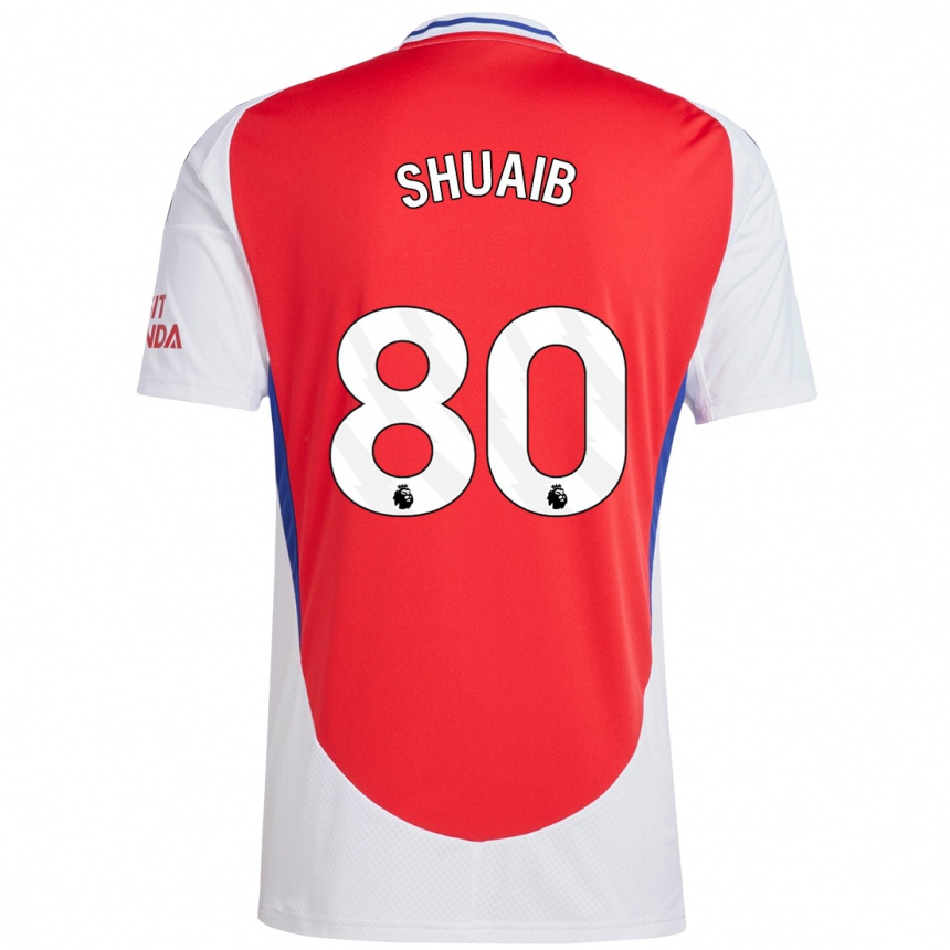 Men Football Zac Shuaib #80 Red White Home Jersey 2024/25 T-Shirt Uk