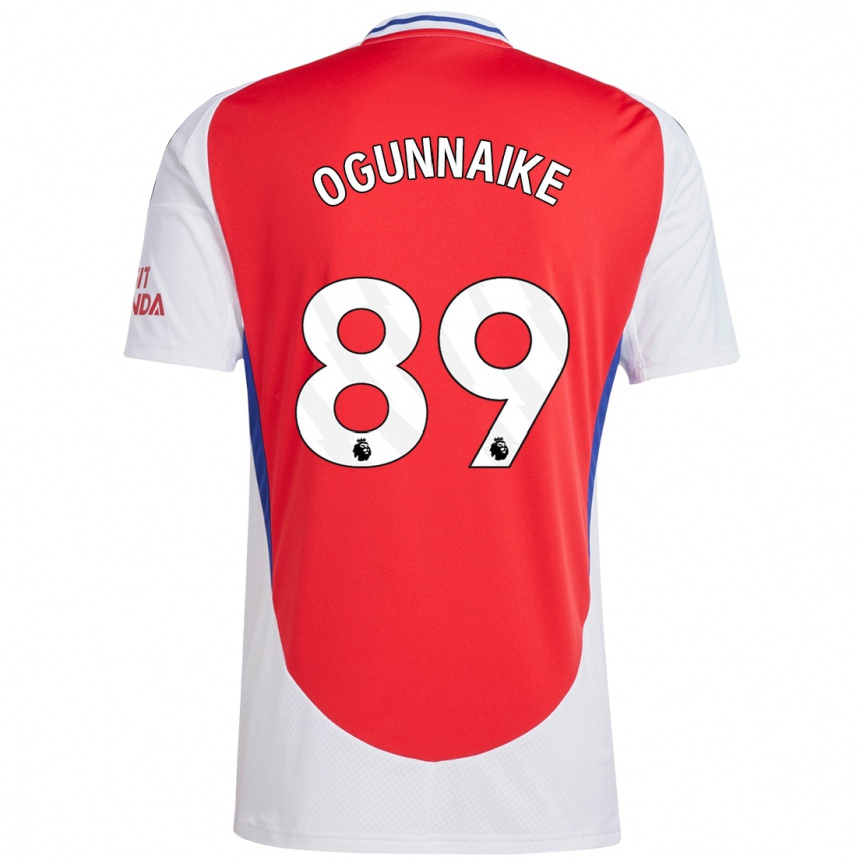 Men Football Josh Ogunnaike #89 Red White Home Jersey 2024/25 T-Shirt Uk