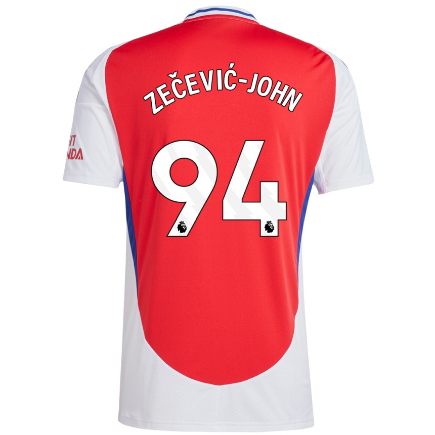 Men Football Louis Zečević-John #94 Red White Home Jersey 2024/25 T-Shirt Uk