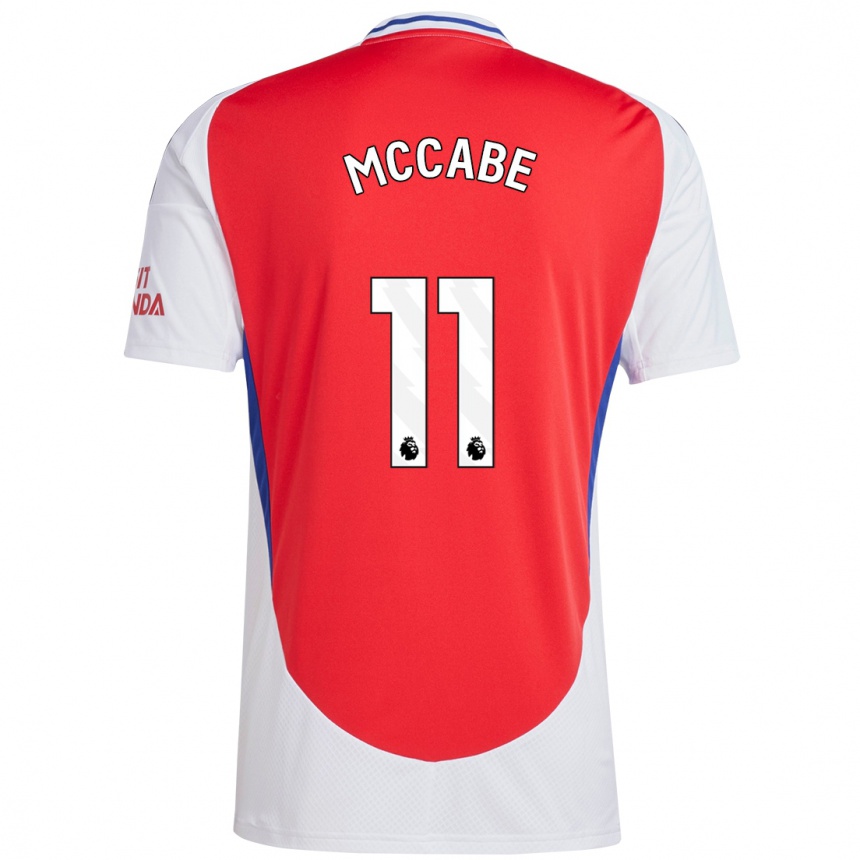 Men Football Katie Mccabe #11 Red White Home Jersey 2024/25 T-Shirt Uk