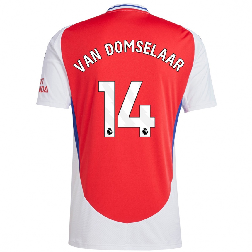 Men Football Daphne Van Domselaar #14 Red White Home Jersey 2024/25 T-Shirt Uk