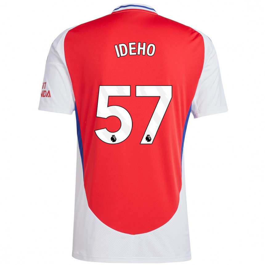 Men Football Joel Ideho #57 Red White Home Jersey 2024/25 T-Shirt Uk