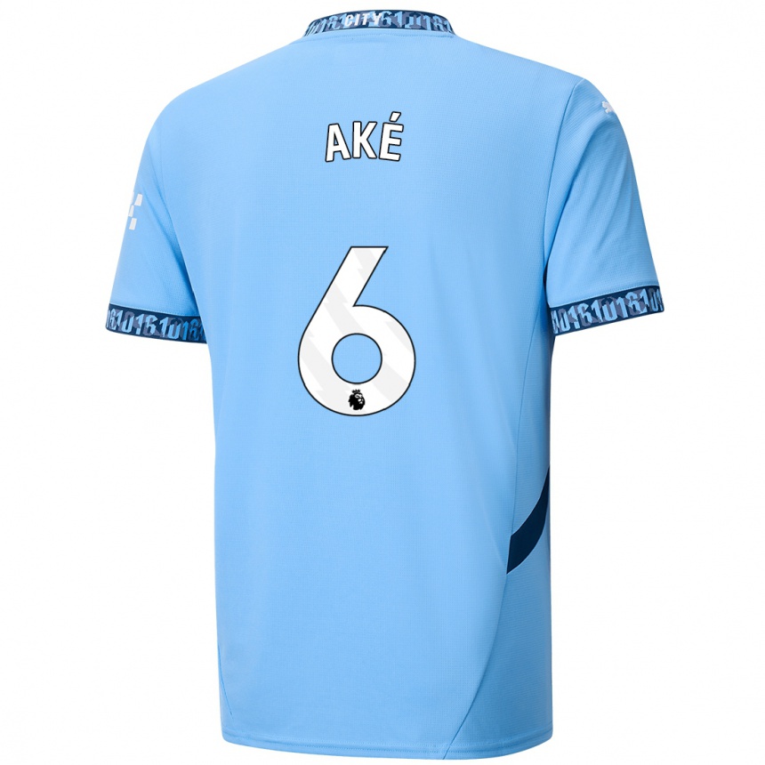 Men Football Nathan Ake #6 Navy Blue Home Jersey 2024/25 T-Shirt Uk