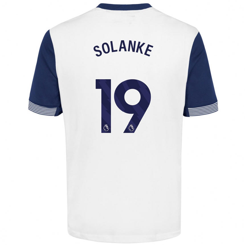 Men Football Dominic Solanke #19 White Blue Home Jersey 2024/25 T-Shirt Uk