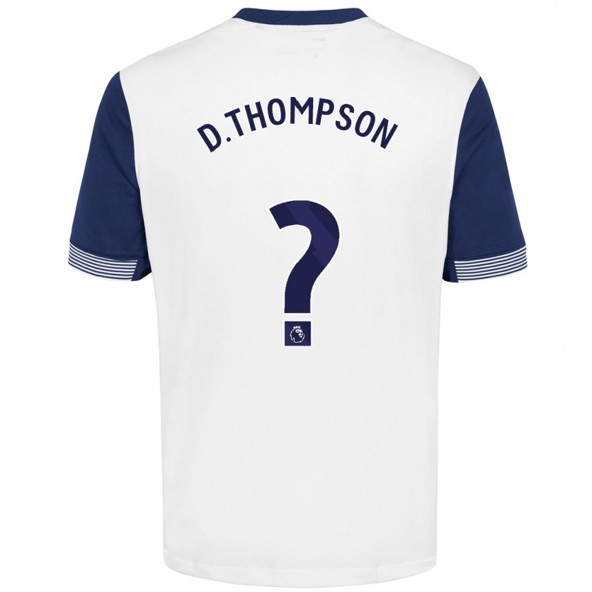 Men Football Dylan Thompson #0 White Blue Home Jersey 2024/25 T-Shirt Uk