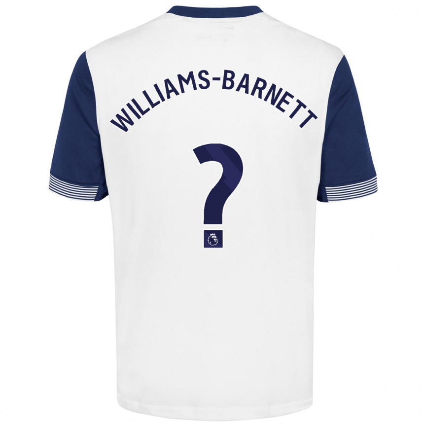 Men Football Lucá Williams-Barnett #0 White Blue Home Jersey 2024/25 T-Shirt Uk