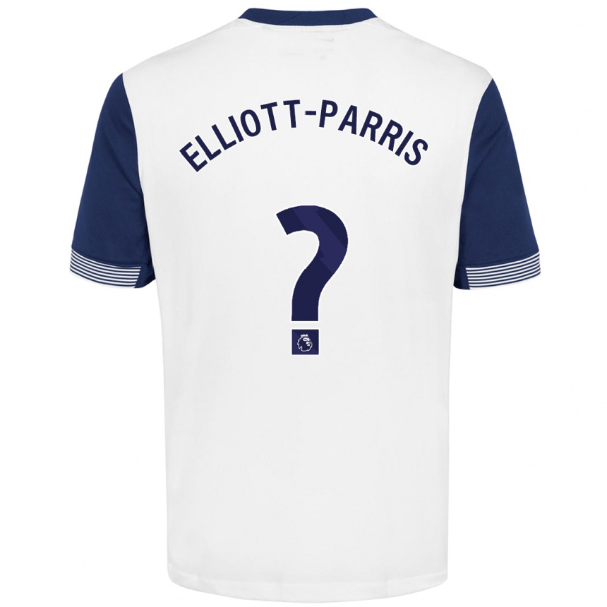 Men Football Reiss Elliott-Parris #0 White Blue Home Jersey 2024/25 T-Shirt Uk