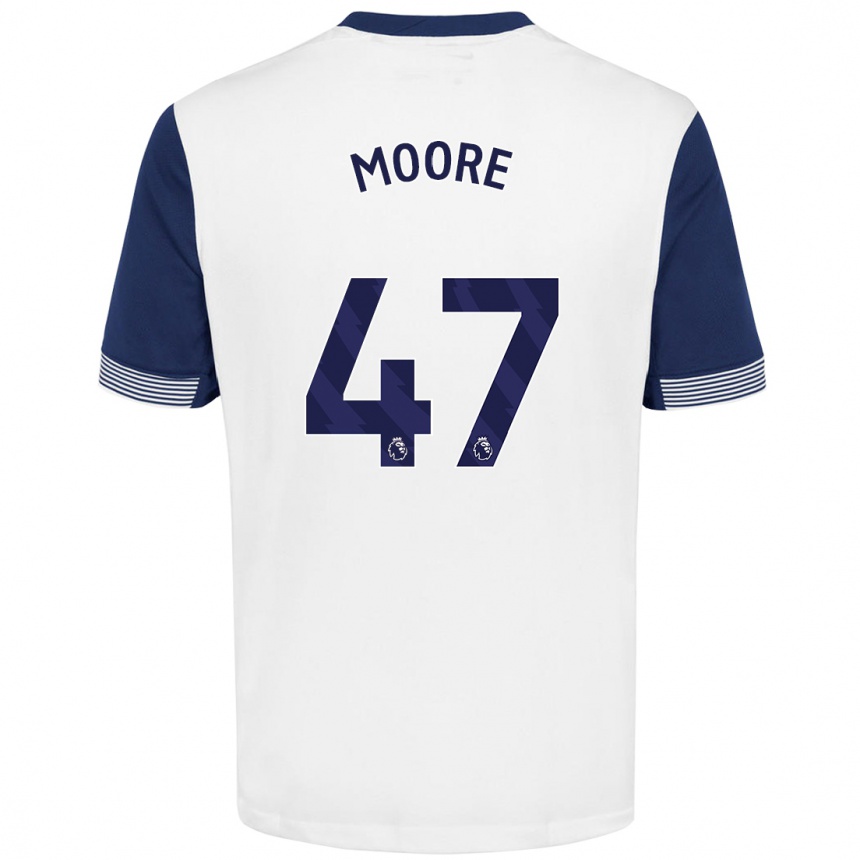 Men Football Mikey Moore #47 White Blue Home Jersey 2024/25 T-Shirt Uk