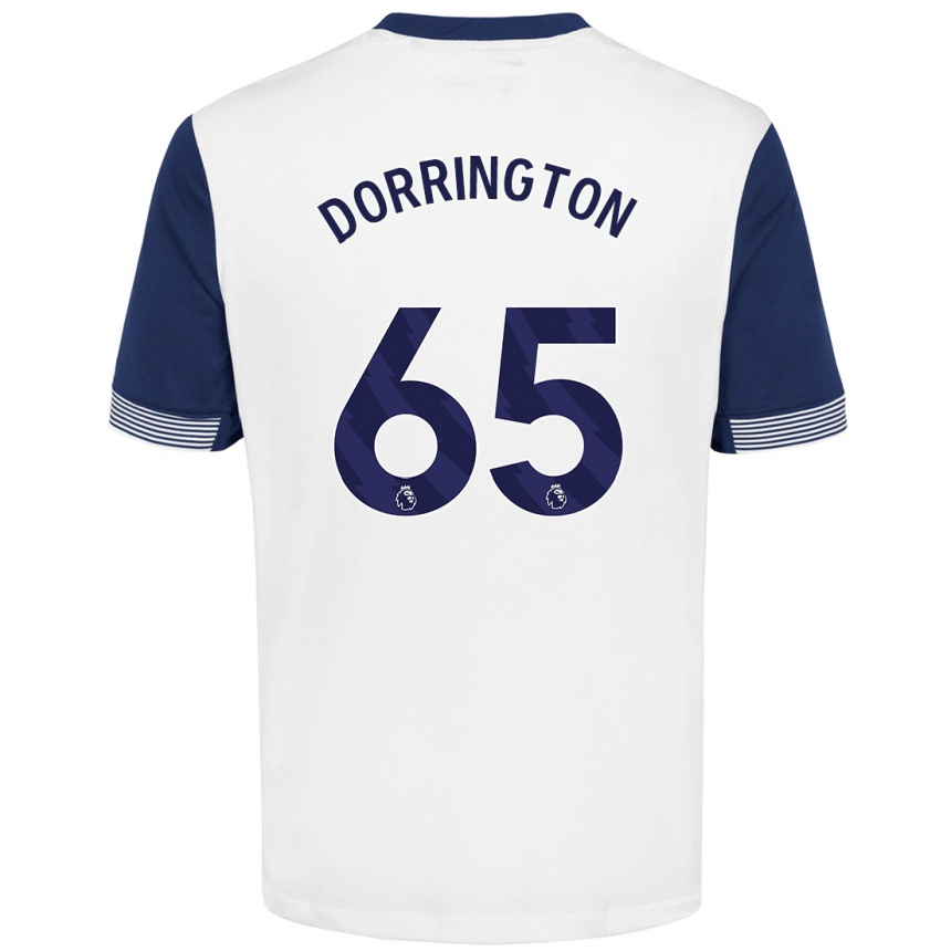 Men Football Alfie Dorrington #65 White Blue Home Jersey 2024/25 T-Shirt Uk