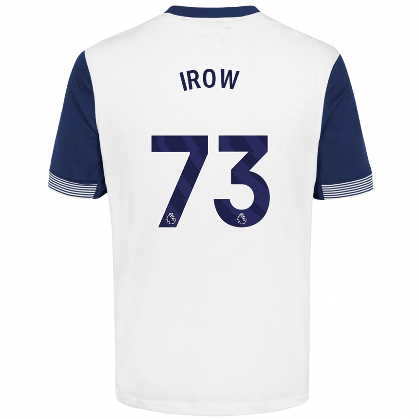 Men Football Oliver Irow #73 White Blue Home Jersey 2024/25 T-Shirt Uk