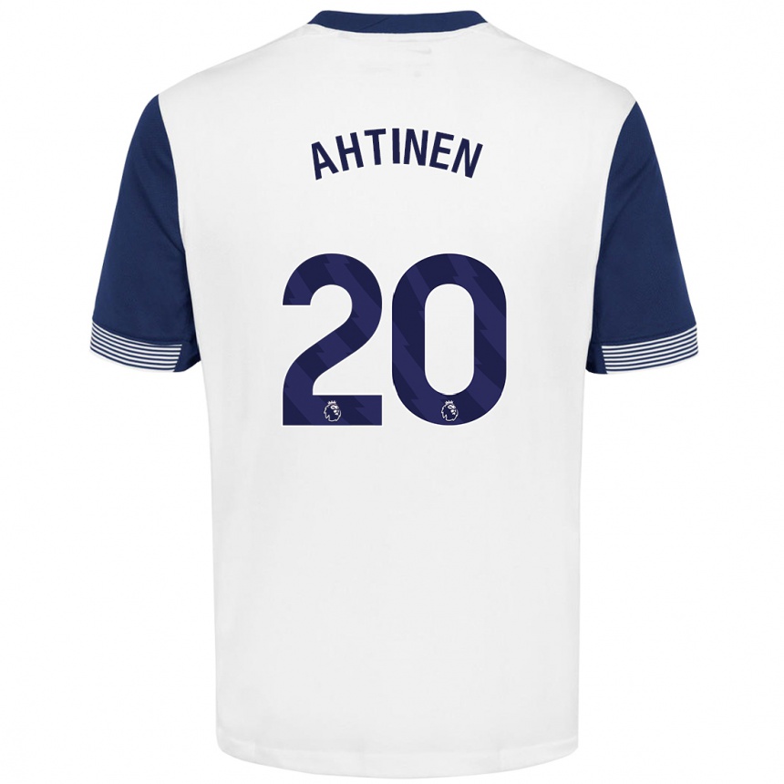 Men Football Olga Ahtinen #20 White Blue Home Jersey 2024/25 T-Shirt Uk