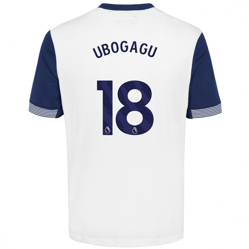 Men Football Chioma Ubogagu #18 White Blue Home Jersey 2024/25 T-Shirt Uk