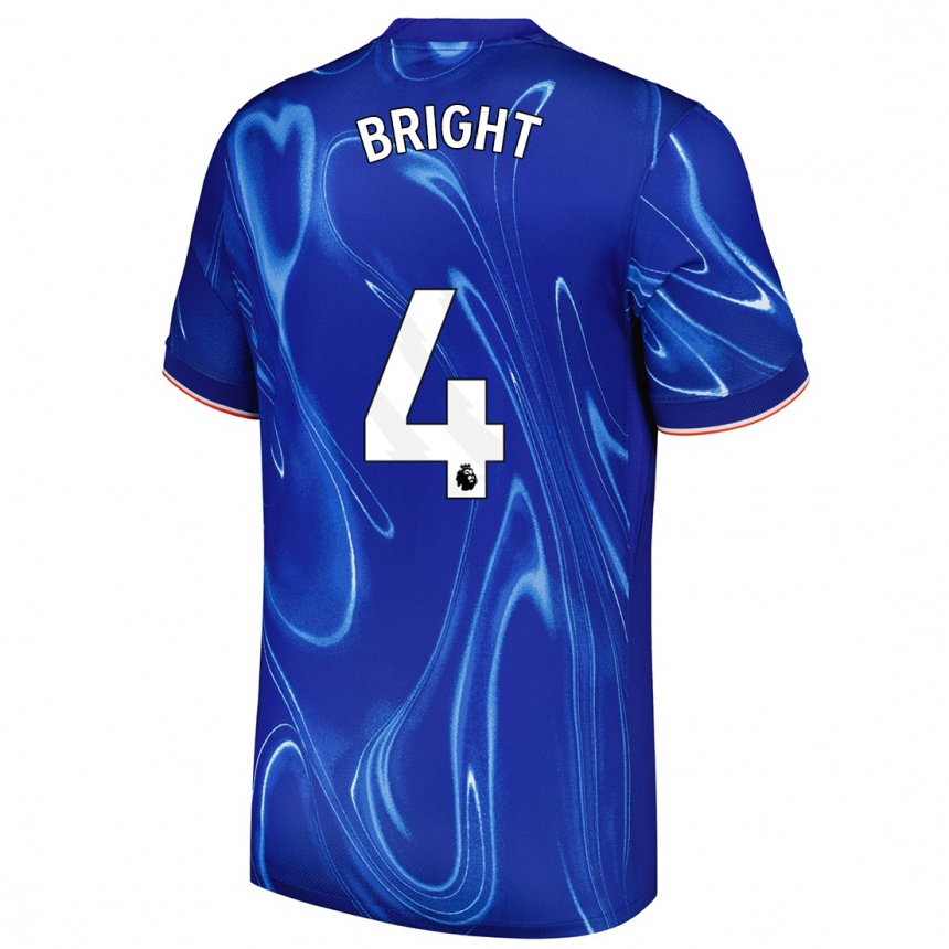 Men Football Millie Bright #4 Blue White Home Jersey 2024/25 T-Shirt Uk