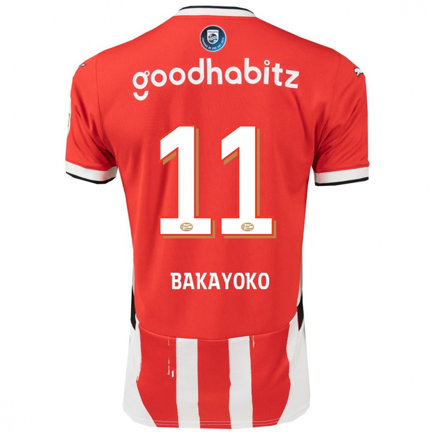 Men Football Johan Bakayoko #11 Red White Home Jersey 2024/25 T-Shirt Uk