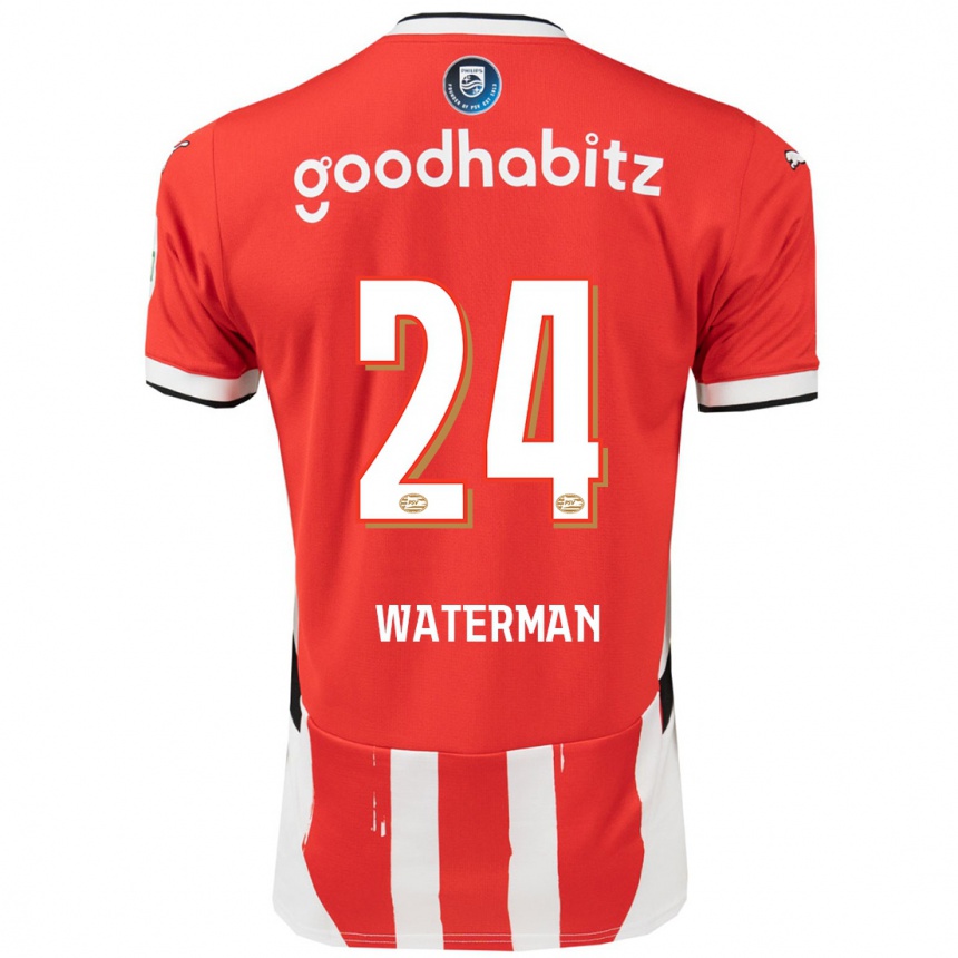 Men Football Boy Waterman #24 Red White Home Jersey 2024/25 T-Shirt Uk