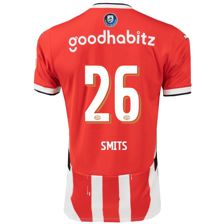 Men Football Eef Smits #26 Red White Home Jersey 2024/25 T-Shirt Uk