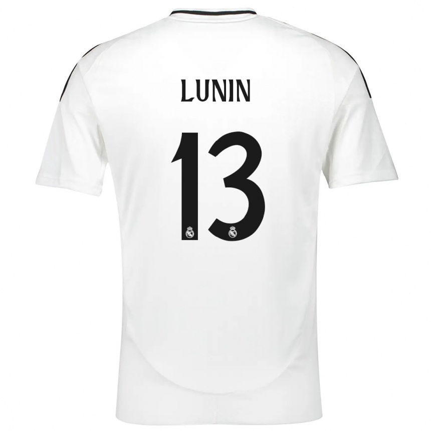 Men Football Andriy Lunin #13 White Home Jersey 2024/25 T-Shirt Uk