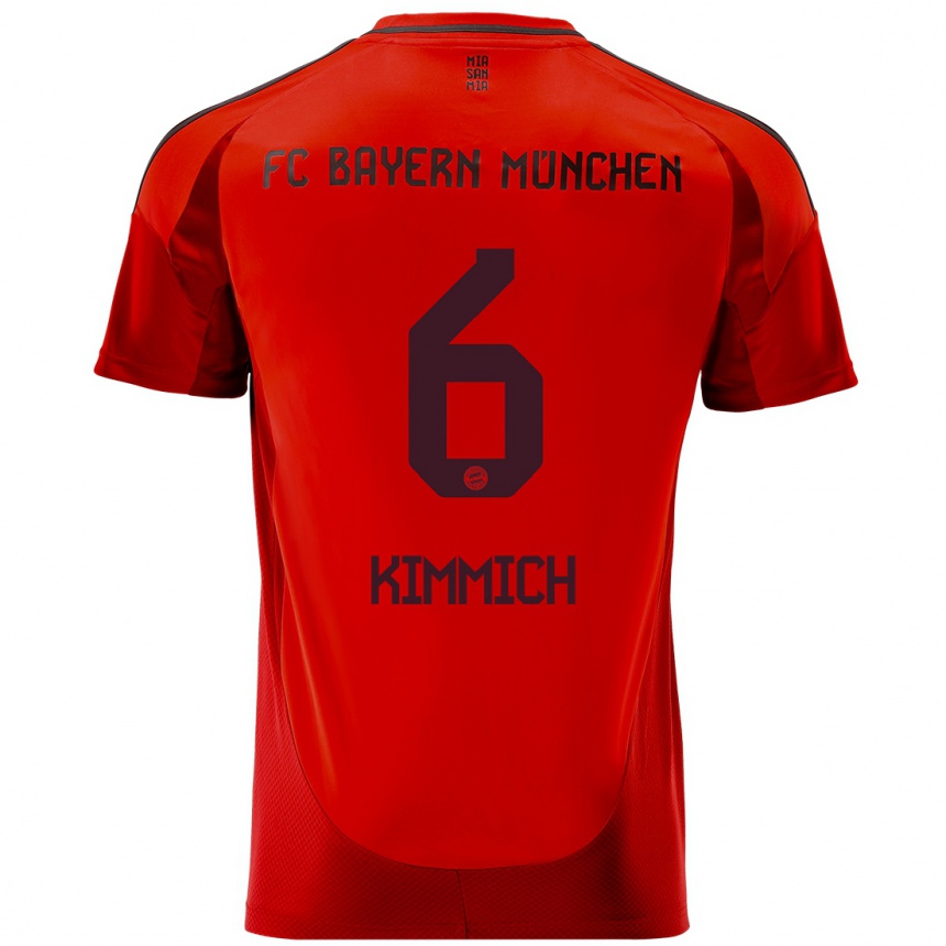 Men Football Joshua Kimmich #6 Red Home Jersey 2024/25 T-Shirt Uk