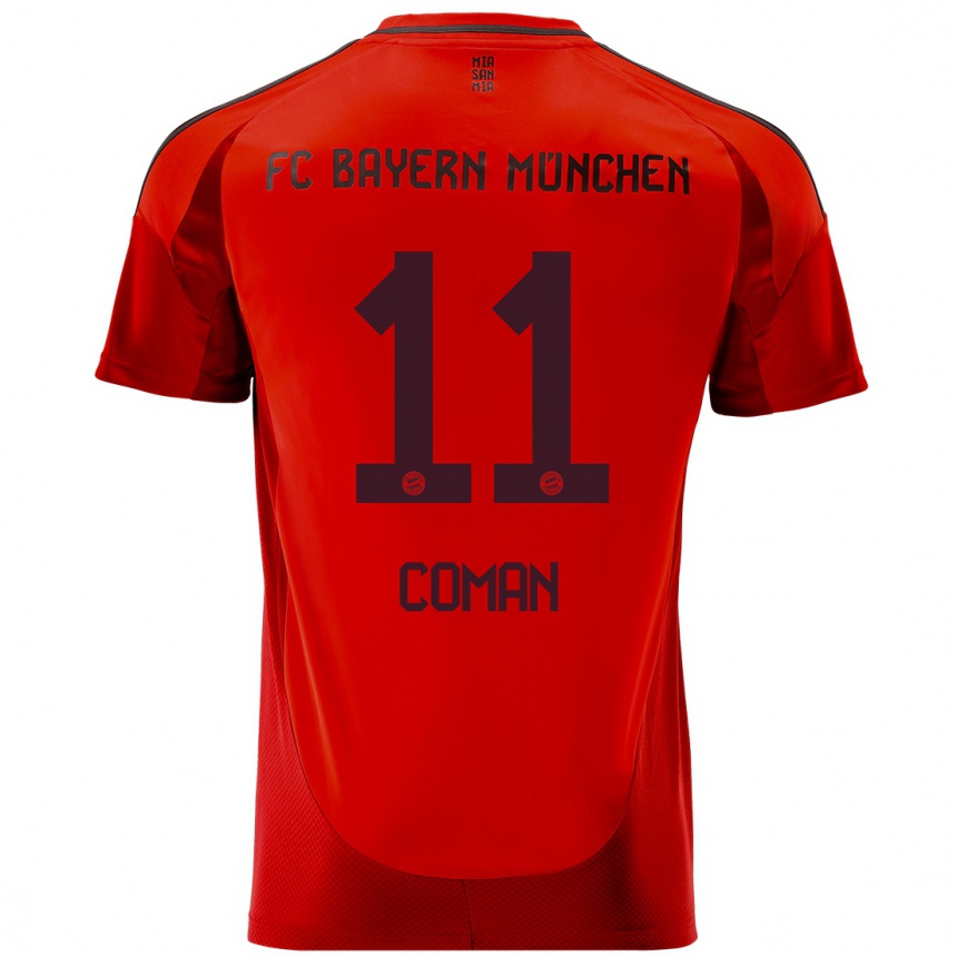 Men Football Kingsley Coman #11 Red Home Jersey 2024/25 T-Shirt Uk