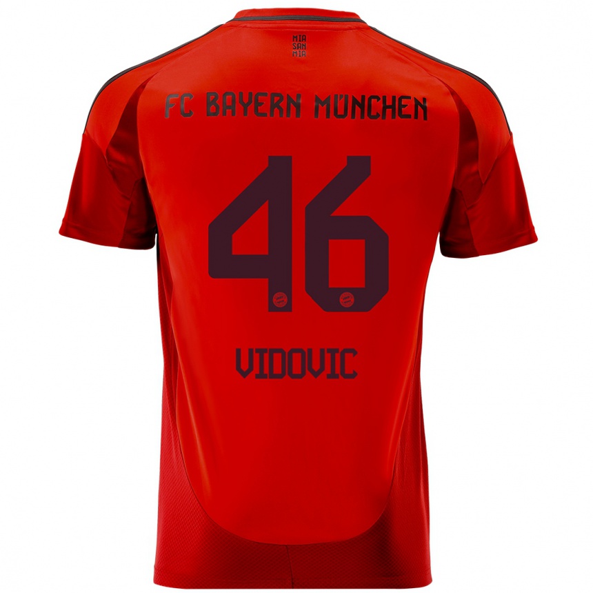 Men Football Gabriel Vidovic #46 Red Home Jersey 2024/25 T-Shirt Uk