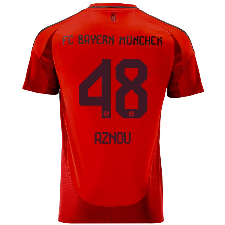 Men Football Adam Aznou #48 Red Home Jersey 2024/25 T-Shirt Uk