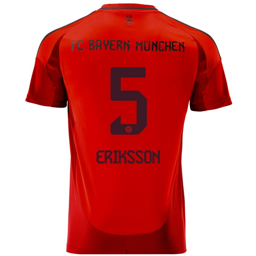 Men Football Magdalena Eriksson #5 Red Home Jersey 2024/25 T-Shirt Uk