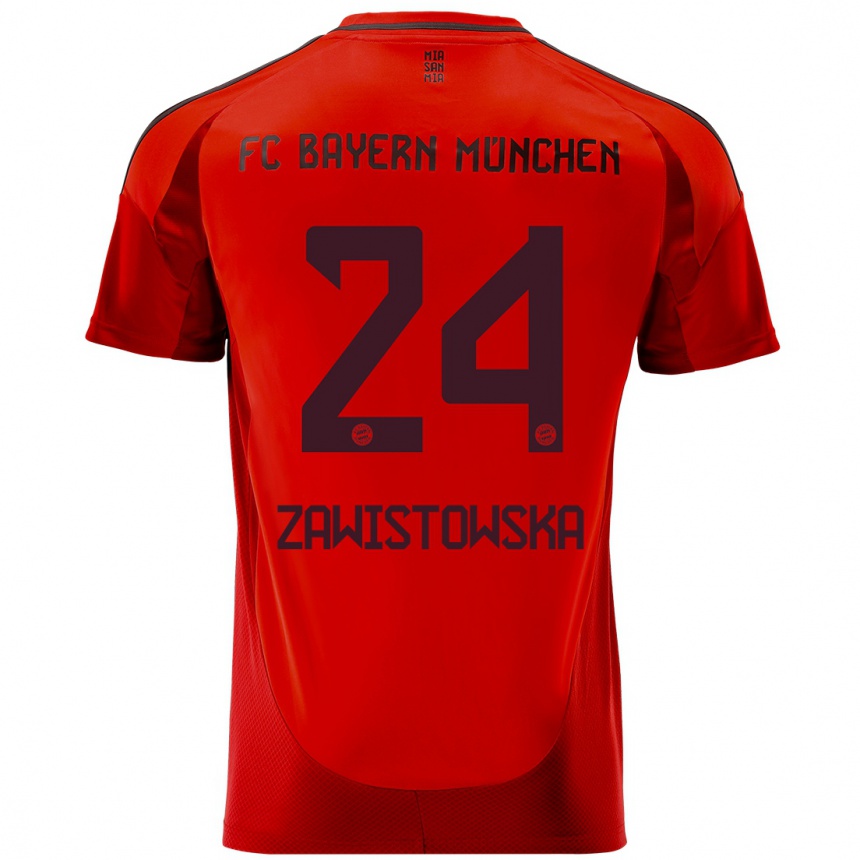 Men Football Weronika Zawistowska #24 Red Home Jersey 2024/25 T-Shirt Uk