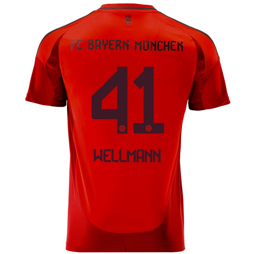 Men Football Anna Wellmann #41 Red Home Jersey 2024/25 T-Shirt Uk