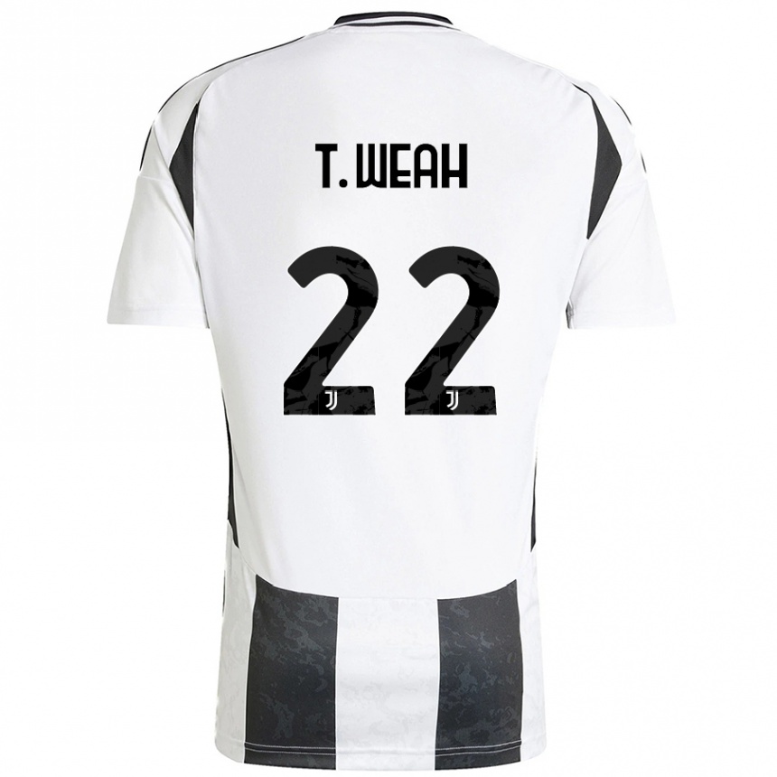 Men Football Timothy Weah #22 White Black Home Jersey 2024/25 T-Shirt Uk