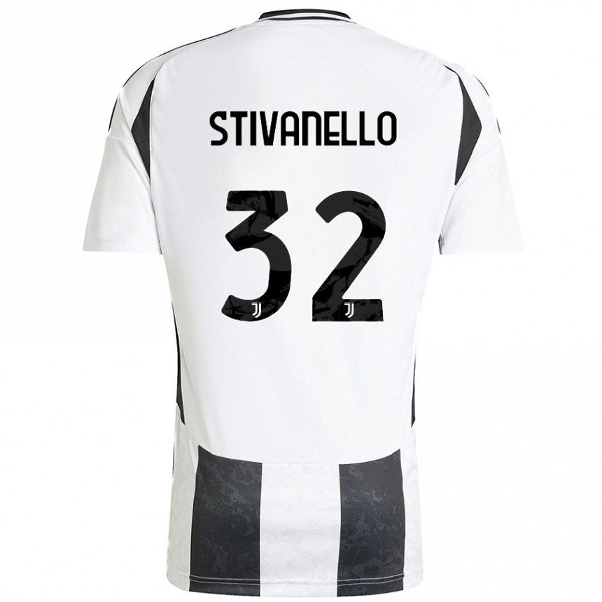 Men Football Riccardo Stivanello #32 White Black Home Jersey 2024/25 T-Shirt Uk