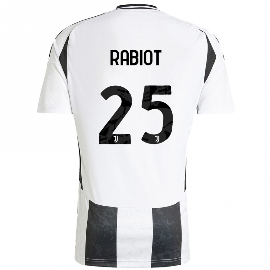 Men Football Adrien Rabiot #25 White Black Home Jersey 2024/25 T-Shirt Uk