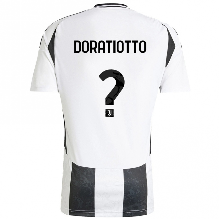 Men Football Giulio Doratiotto #0 White Black Home Jersey 2024/25 T-Shirt Uk