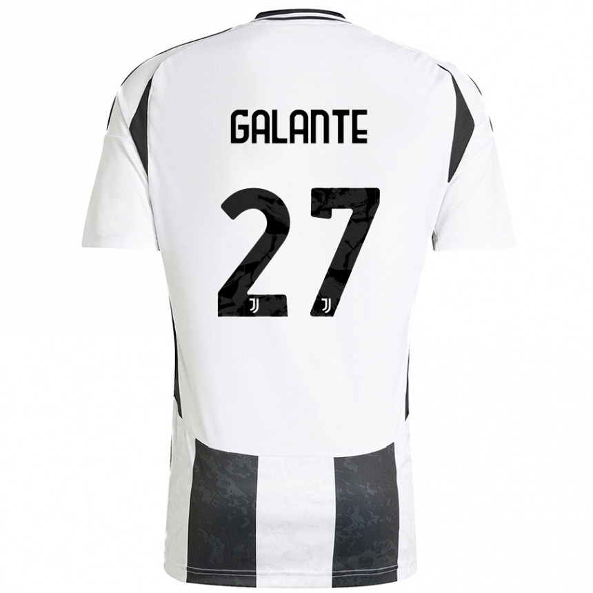 Men Football Tommaso Galante #27 White Black Home Jersey 2024/25 T-Shirt Uk