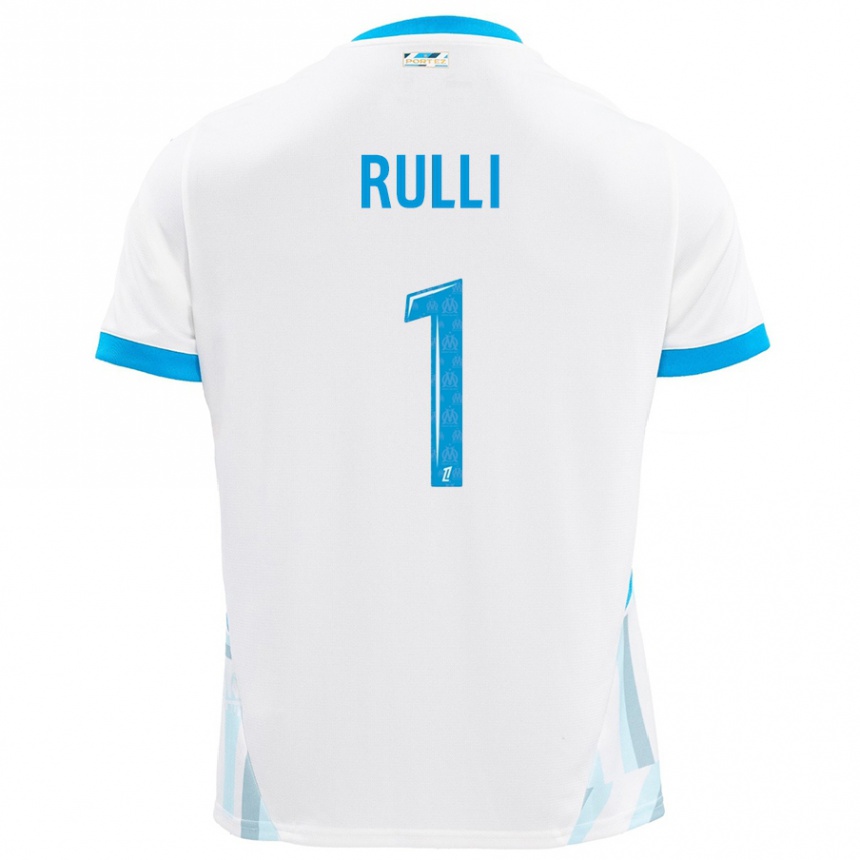 Men Football Gerónimo Rulli #1 White Sky Blue Home Jersey 2024/25 T-Shirt Uk