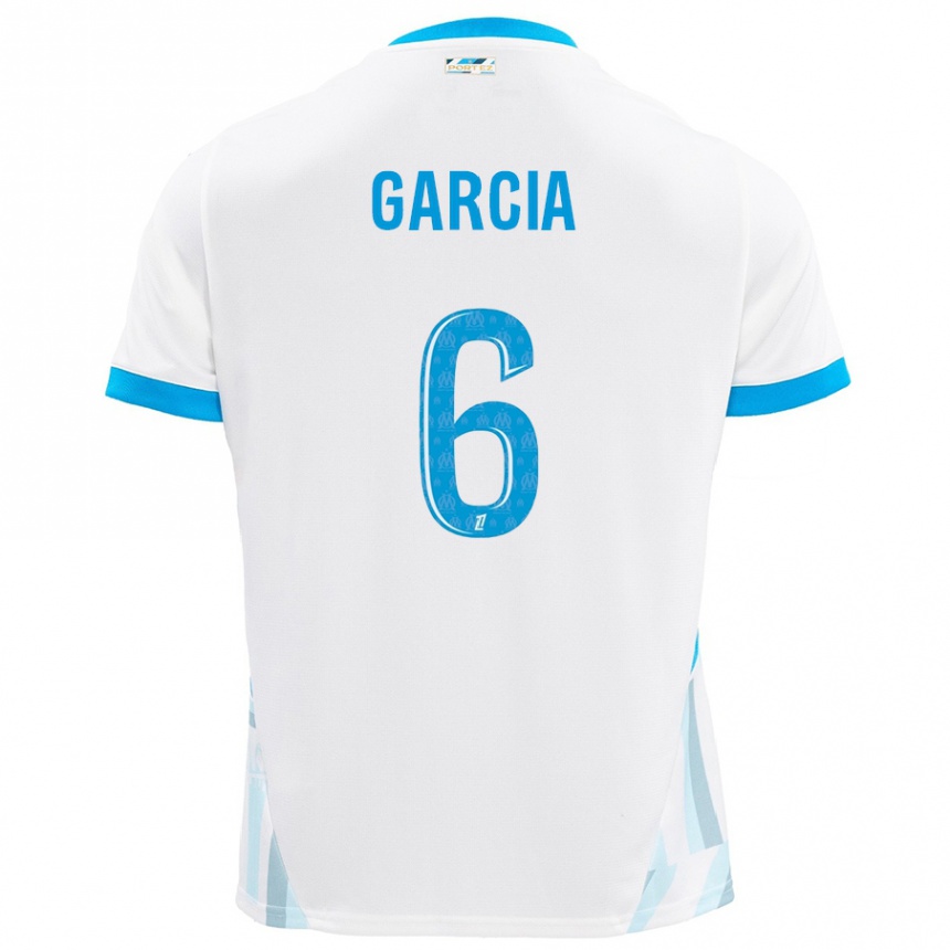 Men Football Ulisses Garcia #6 White Sky Blue Home Jersey 2024/25 T-Shirt Uk