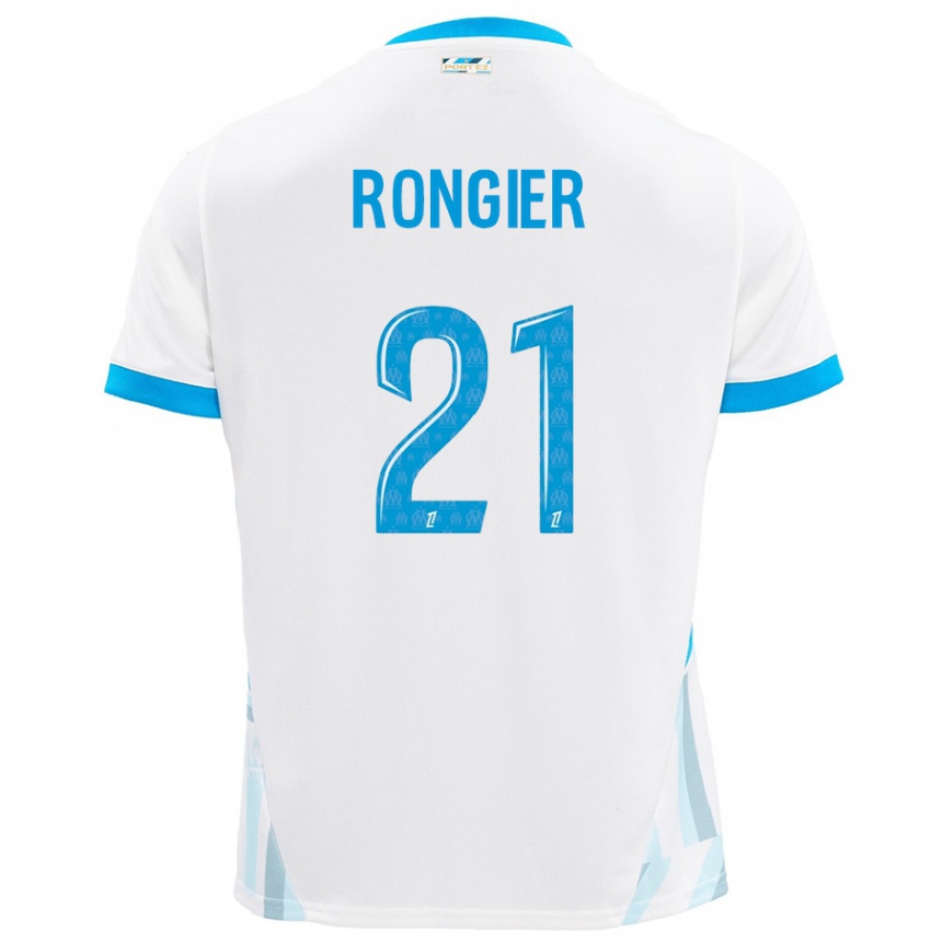 Men Football Valentin Rongier #21 White Sky Blue Home Jersey 2024/25 T-Shirt Uk