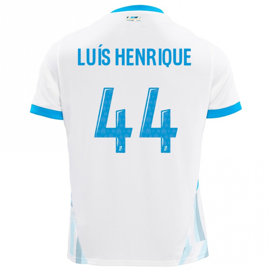 Men Football Luis Henrique #44 White Sky Blue Home Jersey 2024/25 T-Shirt Uk