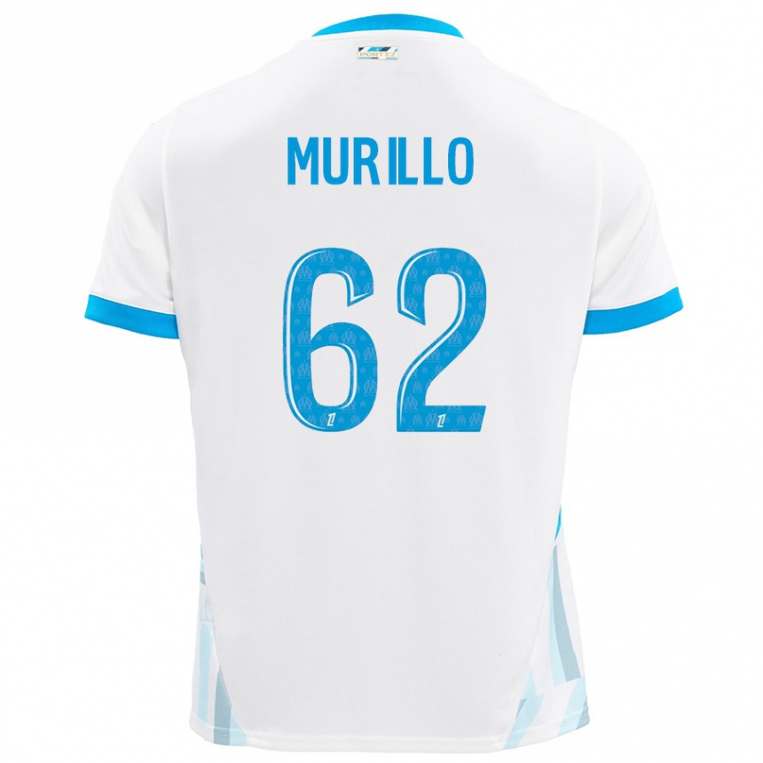 Men Football Amir Murillo #62 White Sky Blue Home Jersey 2024/25 T-Shirt Uk