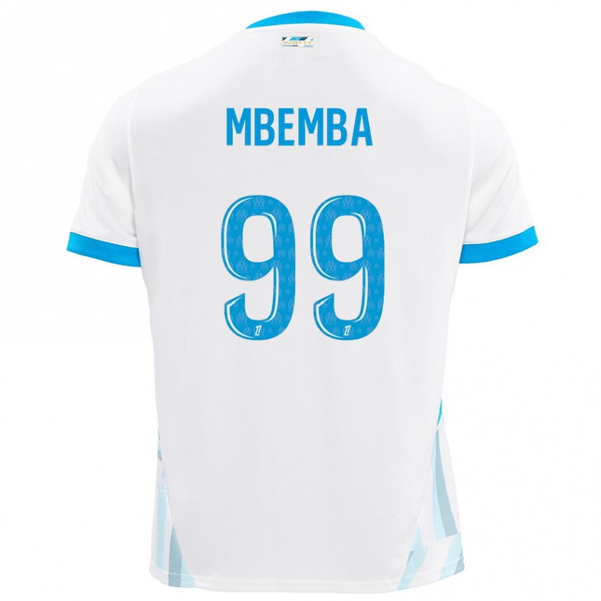 Men Football Chancel Mbemba #99 White Sky Blue Home Jersey 2024/25 T-Shirt Uk