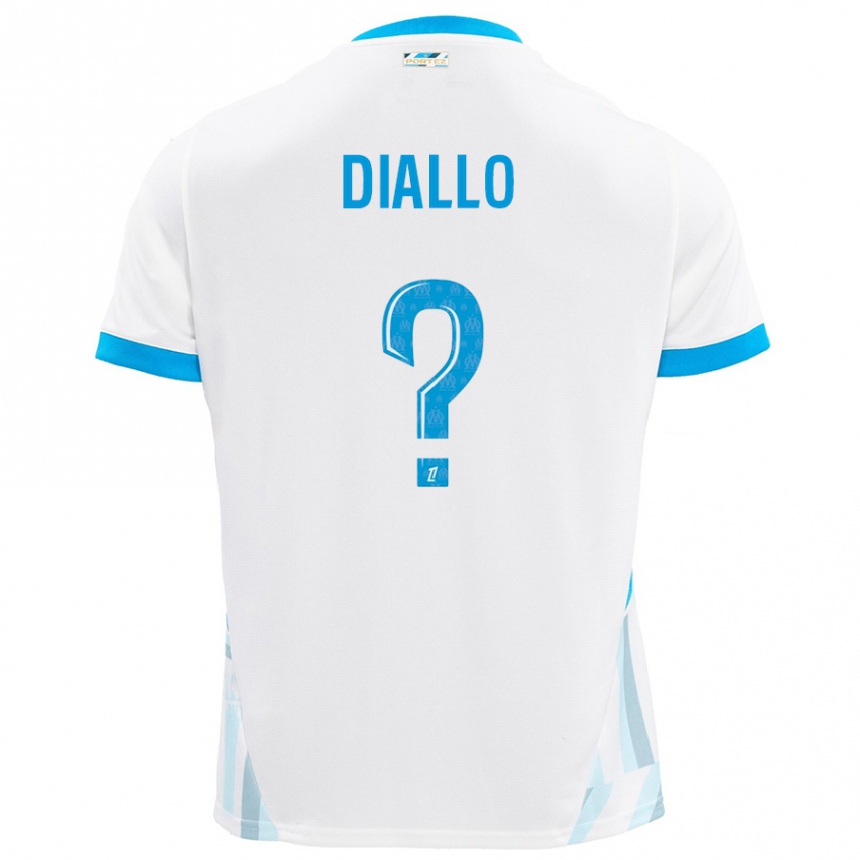 Men Football Mouhamed Diallo #0 White Sky Blue Home Jersey 2024/25 T-Shirt Uk