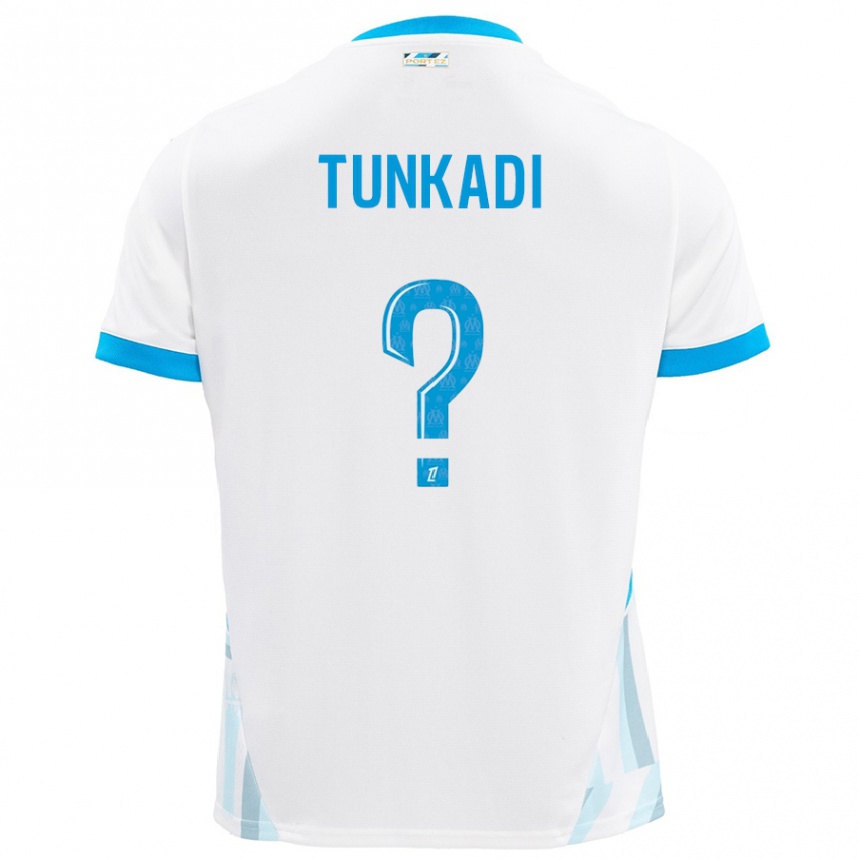 Men Football Alexandre Tunkadi #0 White Sky Blue Home Jersey 2024/25 T-Shirt Uk