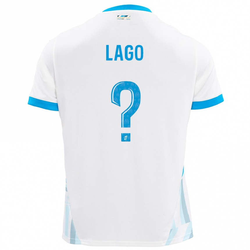 Men Football Ange Lago #0 White Sky Blue Home Jersey 2024/25 T-Shirt Uk